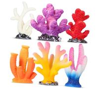 ifundom Artificial Coral Aquarium Decorations 6pcs Resin Coral Reef Plant Ornaments Fish Tank Accessories for Freshwater and Saltwater Aquatic Pets Home Aquarium