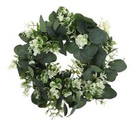 ifundom Artificial Eucalyptus Wreath 33cm for Front Door Decoration Green Pe and Cloth Leaves Faux Leaf Farmhouse Wall Decor Adding Freshness and Vitality to Home