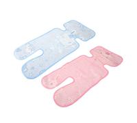ifundom Baby Stroller Cooling Seat Mat Set for Infants, 2pcs Summer Stroller Pad Ice Silk and Non-Woven Fabric, Breathable Lightweight Cooling Cushion for Pram and Pushchair
