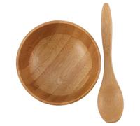 ifundom Bamboo Bowl Spoon for Drop Mask Stirring Natural Bamboo Material Useful DIY Kit for Mixing Bowl and Stirring Rod for Home Skincare Routine