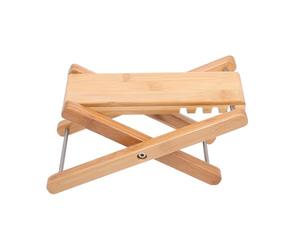 ifundom Bamboo Support Guitar Practice Footboard Acoustic Stable Footstool Natural Wood Color Guitar Performance Pedal for Stage and Home Use