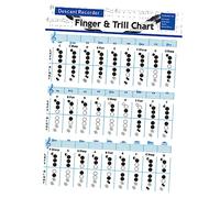 ifundom Bass Recorder Fingering Chart and Chord Poster for Beginners, 8-hole Bass Flute Note Guide, Practical Music Learning Aid for Recorder Players