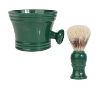 ifundom Beard Shaving Brush and Lather Bowl Set with Handle, Travel-Friendly Male Grooming Kit for Facial Cleansing and Shaving Soap, Suitable for Barbers and Home Use