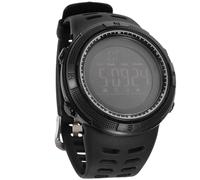 ifundom Black Sports Watch for Men with Timing and Step Count Functions, Large Screen Display, Silicone and Stainless Steel Material, for Outdoor and Sports Activities