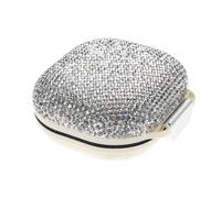 ifundom Bling Pill Organizer with Sealed Lid | Mini Portable Medicine Case 7-Grids | Rhinestone Medication Holder for Pocket Purse Bag Tote Backpack 8x8cm