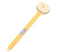 ifundom Body Scrubber Bath Brush Long Handle Yellow Exfoliating Back Scrub Tool for Men and Women Enhancing Skin Health