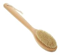 ifundom Body Scrubber Long Handle Bath Brush with Natural Bristles and Wooden Handle for Back Cleaning and Gentle Exfoliation for Daily Shower and Spa