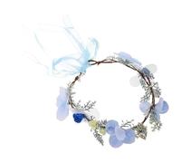 ifundom Bohemian Blue Fairy Crown Headband Wedding Hairpiece Bridal Floral Headband Women’s Woodland Elf Hair Accessories