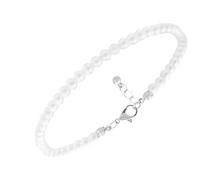 ifundom Boho Pearl Ankle Bracelet for Women, Single Layer Faux Pearl Beach Foot Chain, Elastic Lobster Clasp Anklet Summer Barefoot Jewelry