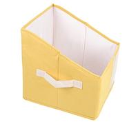 ifundom Box Storage Basket Cube Wicker Foldable Clothing Rack Folding Sundries Holder Containers para Home Decor Laundry Basket Storage Bins for Clothing Storage Holder Fabric Yellow