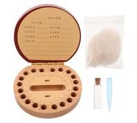 ifundom Boys and Girls's Tooth Box Wooden Deciduous Tooth Holder for Boys Girls Collection Box Fetal Hair Storage Decorative Organizer