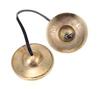 ifundom Brass Cymbals Bell Percussion Instrument with Golden Finish Practical Finger Cymbals for Spiritual Practice and Meditation Simple Traditional Style for Music Instruments