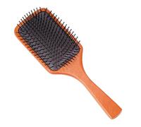 ifundom Brown Beech Wood Airbag Comb with Rubber Bristles for Massage Effect and Reduce Hair Loss, Practical Portable Wooden Comb for Scalp Detoxing and Daily Hair Care