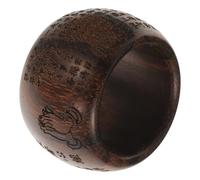 ifundom Buddhism Wood Finger Ring Tiger Stripe Pattern Wooden Thumb Ring for Women Men Jewelry Chic Craftsmanship Gift for Daily Wear and Special Occasions