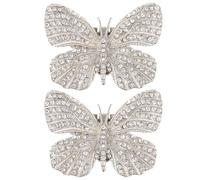 ifundom Butterfly Shoe Decoration Charms Rhinestone Design Elegant Alloy Reusable Multi-purpose Clips for Valentine's Day Engagement