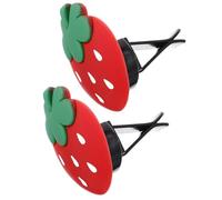 ifundom Car Aroma Decoration 2pcs Strawberry Design Resin Air Vent Clips for Car Interior Decorations with Driving Experience Enhancement