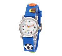 ifundom Cartoon Football Watch with Movement Adjustable Elastic Strap Clear Roman Numerals Pattern Design Comfortable Wristwatch for Boys