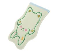 ifundom Cartoon Rabbit Exfoliating Bath Gloves for Kids, Embroidered Green Rabbit Design, Deep Cleansing and Dead Skin Removal, Soft Bathing Gloves for Baby Bathroom Use