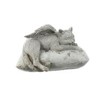 ifundom Cat Angel Memorial Stone Resin Garden Ornament Tribute Statue for Pet Loss Healing Remembrance for Feline Friends Indoor Outdoor Decoration for Garden Home
