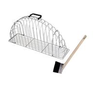 ifundom Cat Bath Cage with Handle and Wash Brush Portable Silver Iron Mesh Cage for Kitten Bathing and Grooming s Size