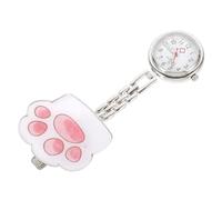 ifundom Cat Paw Pocket Watch with Clip Nurse Chest Fob Watch for Medical Staff Lightweight Nurse with Clear Arabic Numbers Cute Animal Design for Doctors