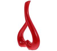 ifundom Ceramic Adornment Heart-shaped Ornament Beautiful Red Flower Vase with Great Texture Concise Craft Home Decoration for Living Room