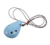 ifundom Ceramic Alto Ocarina Flute Educational Musical Instrument for Beginners and Adults Precision Tuned Chinese Traditional Wind Instrument in Light Blue for Student Practice and Music