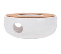 ifundom Ceramic Teapot Warmer Elegant White Design with Heat-resistant Base for Keeping Tea Warm, Moderate Capacity for Office and Home Use