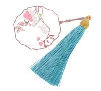 ifundom Chinese Style Hollow Out Brass Bookmark, Round Fan Handheld Fan Book Page Marker, Rose Gold Chain Pendant for Stationery and Graduation