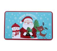 ifundom Christmas Rectangular Tinplate Candy Box Lid Christmas Cookie Tin Storage Box for Holiday Sweets and Chocolate