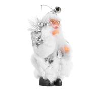ifundom Christmas Santa Clause Doll 19cm Standing Silver Sequin Costume Ornament Festive Window Display Decoration for Holiday Home