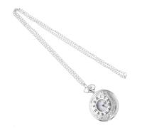 ifundom Classic Roman Numerals Pocket Watch Lightweight Metal Watch Pendant with Hanging Chain Rust-Resistant Stainless Steel Vintage Style, Easy to Carry Inspired by White Rabbit