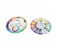 ifundom Color Wheel Guide with Complementary and Split Complementary Indicators 2 Pcs Two Sided Paper Wheel Teaching Color Relationships English Version for Makeup and Nail Art