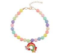 ifundom Colorful Beaded Pet Necklace Collar for Small Cats and Dogs 6-10lbs, Lightweight Candy-colored Adjustable Beaded Jewelry for Daily Wear and Special Occasions