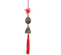 ifundom Copper Decorative Bells with Chinese Knot Tassels for Window and Door Hanging, Producing Melodious Sounds and Representing Peace and Happiness, Enhanced with Polyester Accents