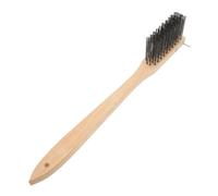 ifundom Copper Wire Pizza Oven Brush with Removable Scraper Head Bbq Grill and Pizza Cleaner for Outdoor Oven Multi-use Kitchen Wire Scratch Brush with Wood Handle Beige