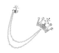 ifundom Coronation Pin the Crown Vintage Men Brooch Pin with Silver Metal and Rhinestone, Sturdy and Eye-catching Clothes Brooch for Suit and Lapel, a Wide Range of Occasions