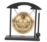 ifundom Creative Copper Gong Desktop Ornament Chic Home Decor for Living Spaces Feng Shui Accent Cultural Atmosphere Compact Design Flat Base for Stability