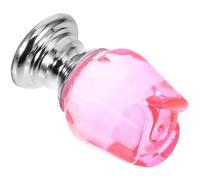 ifundom Creative Rose Flower Shaped Toilet Flush Button Assistant Tool in Pink Plastic, Simple to Use and Adds Convenience, Stylish Bathroom Replacement Part for Home Toilet Tank