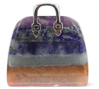 ifundom Crystal Handbag Decoration Realistic Miniature Ornament with Silver Clasp for Work Desk Positive Energy Enhancer Indoor Accent