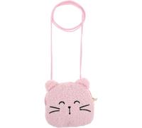 ifundom Cute Crossbody Bag for Soft Lightweight Pink Animal Shaped Cat Shoulder Bag Small Plush Purse for Outdoor Activities and School