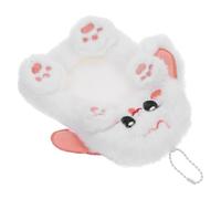 ifundom Cute Plush Animal Card Holder Keychain for Students, Soft White Plush Photo Sleeve with Versatile Card Holding Function, Adorable Animal Shape Design for Id Badges and Photos