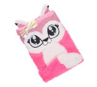 ifundom Cute Plush Fox A5 Notebook with Bowknot Cover, Sequin Writing Journal, Portable Daily Planner and Worker Notepad and Students