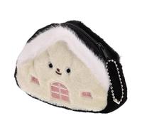 ifundom Cute Plush House-shaped Coin Purse Keychain, Multi-purpose Mini Wallet for Earphones and Small Items, Attachable to Backpack Or Handbag, for Travel and Study
