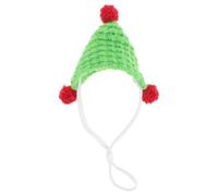 ifundom Cute Tiny Knitted Guinea Pig Hat in Light Green Yarn with Adjustable Strap, Versatile Use and Photo Prop for Christmas Party Costume Accessories, Suitable for Rabbits and Small