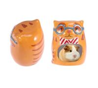ifundom Delicate Owl Design Ceramic Hamster Cage Sleeping Nest Providing a Cooling and Comfortable Home Decor Accessory for Small Animals and Hamsters