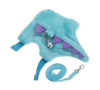ifundom Dinosaur Pet Vest Leash for Small Animals - Blue Padded Harness and Leash Set for Ferrets, Hamsters, Bearded Dragons - Comfortable Traction Rope for Outdoor Walking