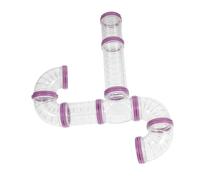 ifundom DIY Hamster Tube Tunnel Detachable Purple External Cage Accessory for Small Pets Safe and Durable Playground for Hamsters Guinea Pigs Rabbits Compatible with Various Cage Designs