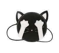 ifundom DIY Pu Leather Crossbody Bag Knitting Kit for Women, Handcrafted Cat Design Small Shoulder Bag Making Set Chain Accessories, Black Handmade Materials for Crafting