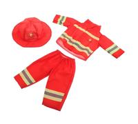 ifundom Doll Firefighter Costume for Pretend Play with Helmet and Accessories Fireman Dress Up Outfit for Dolls Creative Role Play for Boys